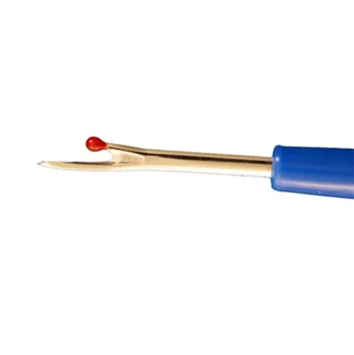 Despicator cusaturi mic pentru descusut tivuri, buzunare, nasturi si orice tip de cusatura, lungime 7cm, maner albastru