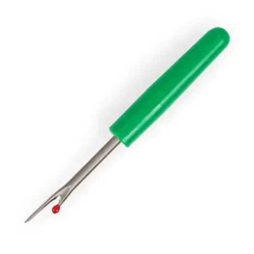 Despicator cusaturi mic pentru descusut tivuri, buzunare, nasturi si orice tip de cusatura, lungime 7cm, maner verde