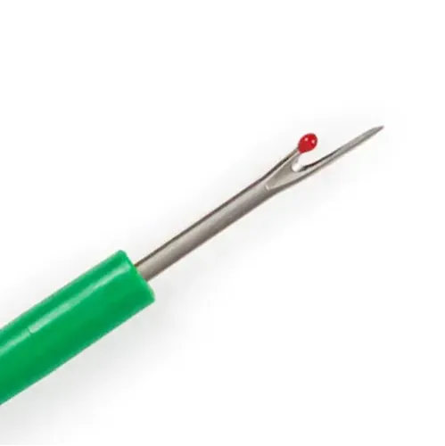 Despicator cusaturi mic pentru descusut tivuri, buzunare, nasturi si orice tip de cusatura, lungime 7cm, maner verde