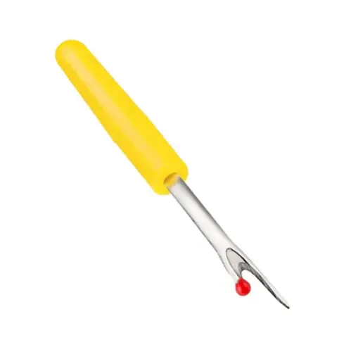 Despicator cusaturi mic pentru descusut tivuri, buzunare, nasturi si orice tip de cusatura, lungime 7cm, maner galben
