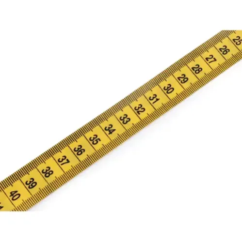 Centimetru clasic de croitorie, ambele fete in cm, 150 cm, galben