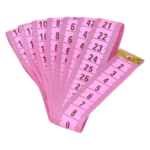 Centimetru clasic de croitorie, ambele fete in cm, 150 cm, roz