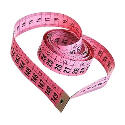 Centimetru clasic de croitorie, ambele fete in cm, 150 cm, roz