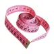 Centimetru clasic de croitorie, ambele fete in cm, 150 cm, roz