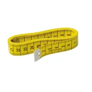 Centimetru profesional de croitorie, ambele fete in cm, 150 cm, galben