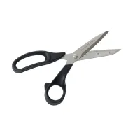 Foarfeca de croitorie de uz casnic si profesional din otel inoxidabil, cu rigla in cm gravata pe lama interioara, manere inegale, Premax, 22cm (8-3/4″)