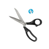 Foarfeca de croitorie de uz casnic si profesional din otel inoxidabil, cu rigla in inch gravata pe lama interioara, manere inegale, pentru mana stanga, Premax, 22cm (8-3/4″)