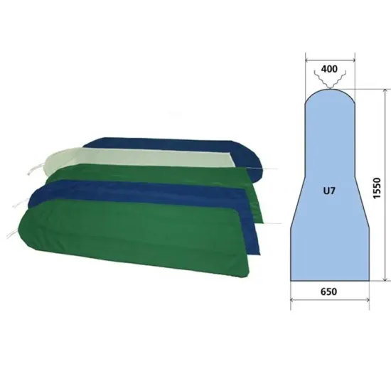 Husa U7 DOB pentru masa de calcat, snur de prindere la varf, 100% bumbac, 1.550x650x400mm, ecru