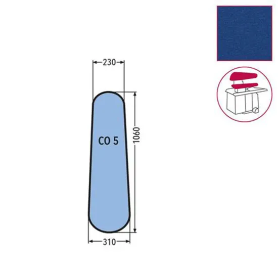 Husa CO5 pentru presa, 100% poliester stretch, 1.060x310x230mm, albastru