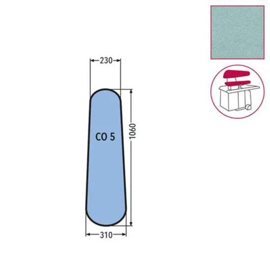 Husa CO5 pentru presa, 100% poliester stretch, 1.060x310x230mm, verde