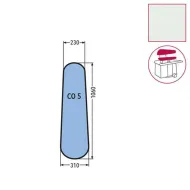 Husa CO5 pentru presa, 100% poliester stretch, 1.060x310x230mm, alb