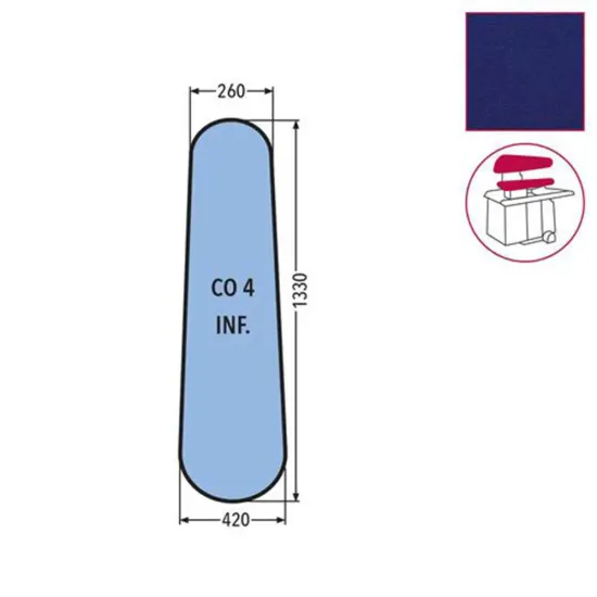 Husa CO4 BUCK pentru presa, 100% poliester stretch, 1.330x420x260mm, albastru inchis