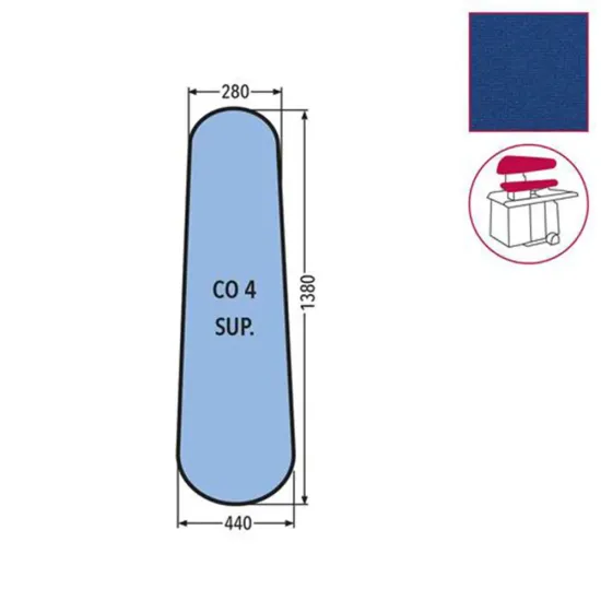 Husa CO4 pentru capac presa, 100% poliester stretch, 1.380x440x280mm, albastru