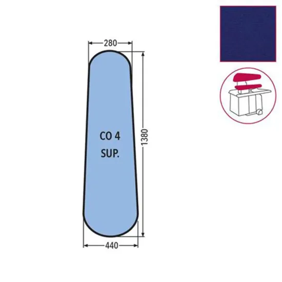 Husa CO4 pentru capac presa, 100% poliester stretch, 1.380x440x280mm, albastru inchis