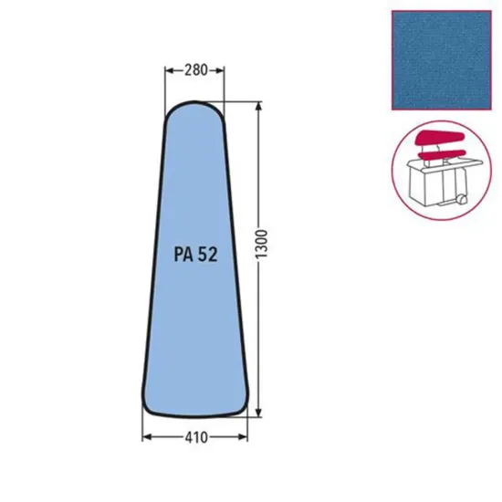 Husa PA52 pentru presa, 100% poliester stretch, 1.300x410x280mm, albastru cerului