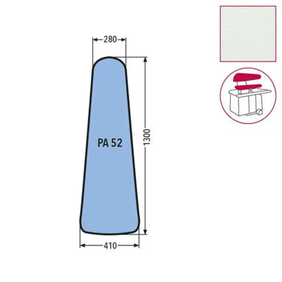 Husa PA52 pentru presa, 100% poliester stretch, 1.300x410x280mm, alb