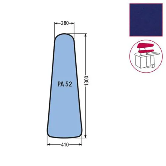 Husa PA52 pentru presa, 100% poliester stretch, 1.300x410x280mm, albastru inchis