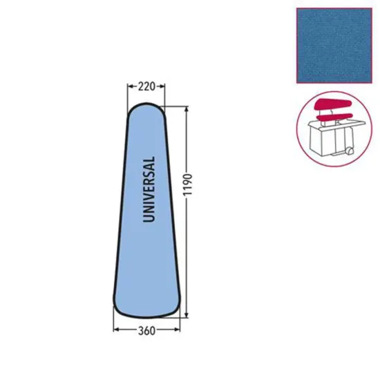 Husa UNIVERSAL pentru presa, 100% poliester stretch, 1.190x360x220mm, albastru cerului