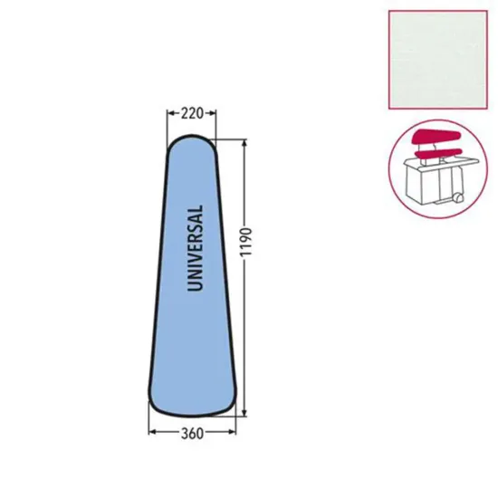 Husa UNIVERSAL pentru presa, 100% poliester stretch, 1.190x360x220mm, alb