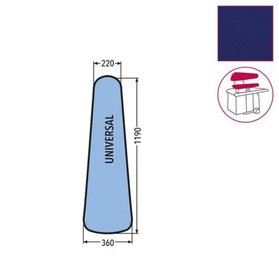 Husa UNIVERSAL pentru presa, 100% poliester stretch, 1.190x360x220mm, albastru inchis