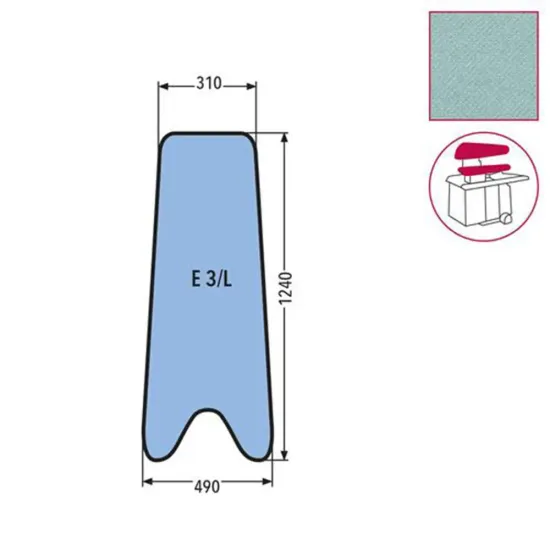 Husa E 3/L pentru presa, 100% poliester stretch, 1.240x490x310mm, verde