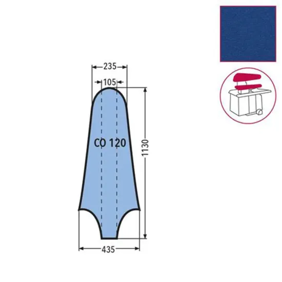 Husa CO 120 pentru presa, 100% poliester stretch, 1.130x435x235mm, albastru