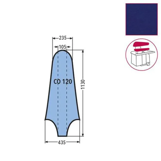 Husa CO 120 pentru presa, 100% poliester stretch, 1.130x435x235mm, albastru inchis