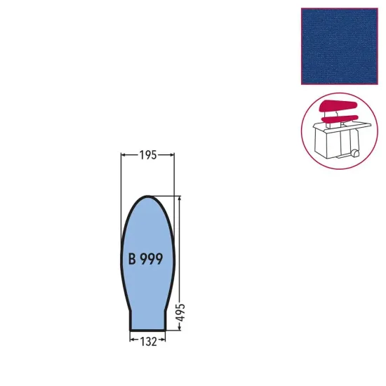 Husa B 999 pentru presa, 100% poliester stretch, 495x132x195mm, albastru