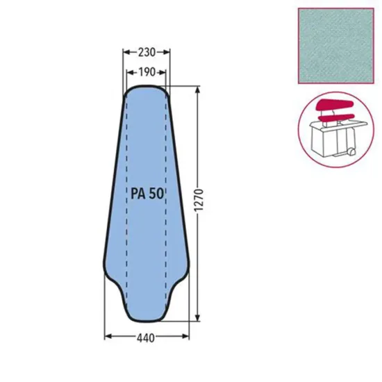 Husa PA 50 pentru presa, 100% poliester stretch, 1.270x440x230mm, verde