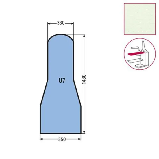 Husa U7 pentru masa de calcat, prindere cu fermoar, 65% poliester, 35% bumbac, 1.430x550x330mm, alb