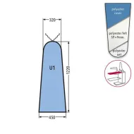 Husa U1 PRONTO-STIRO pentru masa de calcat, snur de prindere la varf, 100% poliester, cu pasla grosime 9mm, 1.220x450x320mm, albastru cerului