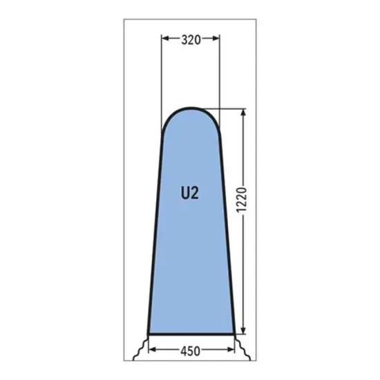 Husa U2 PRONTO-STIRO pentru masa de calcat, snur de prindere la baza, 100% poliester, cu pasla grosime 9mm, 1.220x450x320mm, albastru inchis