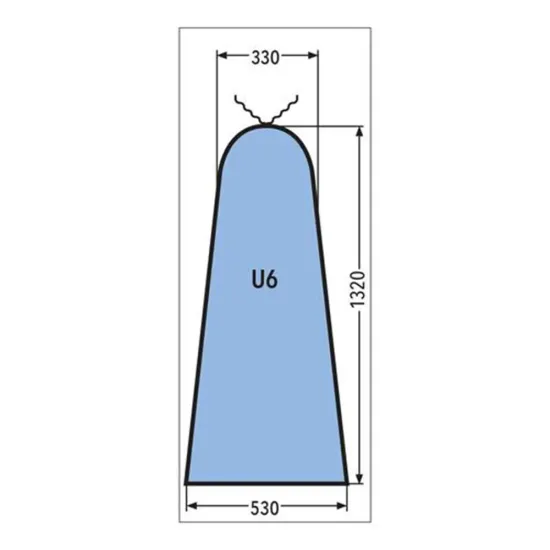 Husa U6 MAXI PRONTO-STIRO pentru masa de calcat, snur de prindere la varf, 100% poliester, cu pasla grosime 9mm, 1.320x530x330mm, albastru cerului