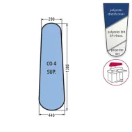 Husa CO4 PRONTO-STIRO pentru capac presa, 100% poliester, cu pasla grosime 9mm, 1.380x440x280mm, albastru