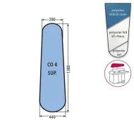 Husa CO4 PRONTO-STIRO pentru capac presa, 100% poliester, cu pasla grosime 9mm, 1.380x440x280mm, albastru cerului