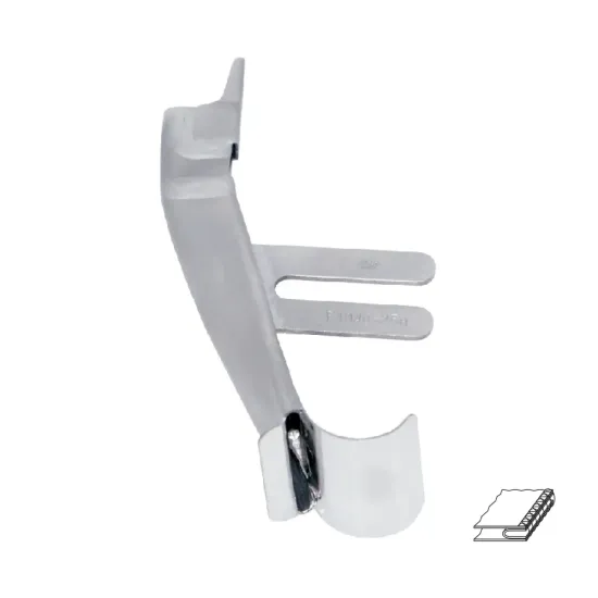 Dispozitiv pentru piping, pliere simpla, materiale medii, pentru masini de surfilat, intrare 12-100mm, iesire 6-50mm