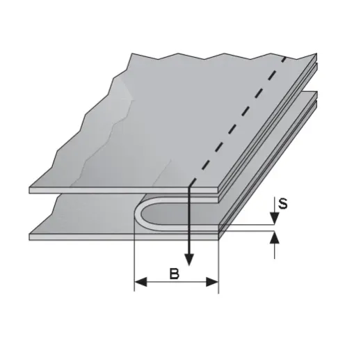 Dispozitiv pentru inserat pipping, materiale de grosime medie, pentru masini de cusut simple plane, intrare 12-90mm, iesire 9-45mm
