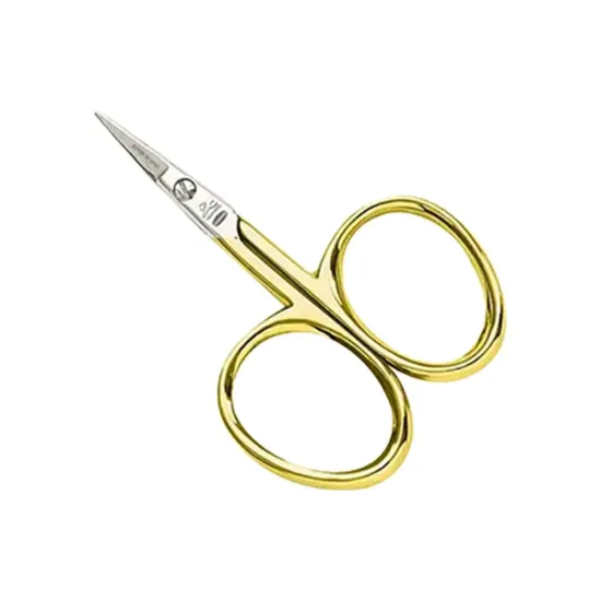 Mini foarfeca de broderie din otel C50 placat cu nichel, manere egale, Premax, colectia Oro, 6.4cm (2-1/2)