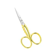 Mini foarfeca de broderie din otel C50 placat cu nichel, manere egale, Premax, colectia Oro, 9cm (3-1/2")