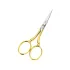 Mini foarfeca de broderie din otel C50 placat cu nichel, manere egale, Premax, colectia Oro, 9cm (3-1/2")