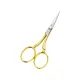 Mini foarfeca de broderie din otel C50 placat cu nichel, manere egale, Premax, colectia Oro, 9cm (3-1/2)