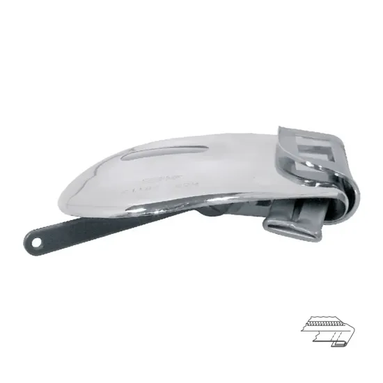 Dispozitiv pliere simpla pentru introdus elastic, materiale subtiri, pentru masini de cusut Rimoldi, iesire 10-35mm, latime elastic 6-30mm