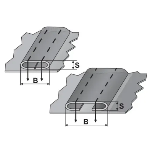 Dispozitiv pentru aplicat banda, materiale medii, pentru masini de cusut plane cu 2 ace, intrare 12-100mm, iesire 6-75mm