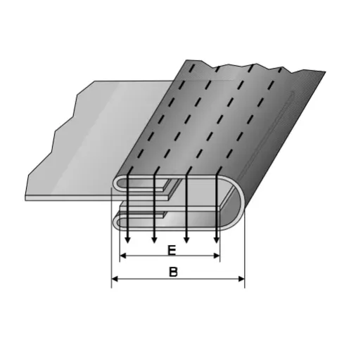 Dispozitiv bordator cu dubla intoarcere, inserat elastic 30-40mm, intrare 90-120mm, iesire 32-42mm