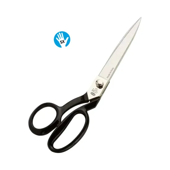 Foarfeca de croitorie din otel carbon C50 nichelat, manere inegale, pentru mana stanga, Premax, colectia Classica, 25cm (10″)