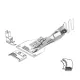 Dispozitiv bordator pentru masini plane de zig-zag, cu dubla intoarcere, inserat elastic 4-15mm, intrare 20-47mm, iesire 5-16mm