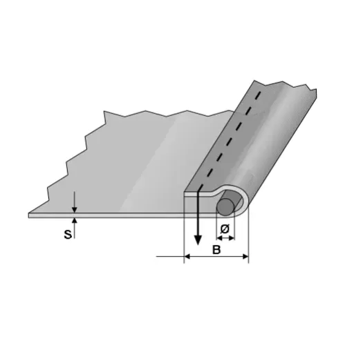 Dispozitiv cu o intoarcere superioara pentru introdus cordon, masini simple cu 1 ac, materiale medii, iesire 7mm, Ø cordon maxim 2.5mm