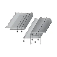 Dispozitiv pentru camasi, materiale subtiri, pentru masini de cusut plane cu 2 ace, iesire 10mm
