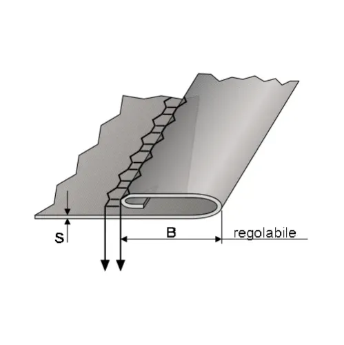 Dispozitiv dubla intoarcere superioara reglabil, pentru masini cu cusatura deschisa, materiale medii, iesire 10-100mm