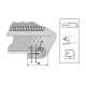 Dispozitiv bordator pentru colaret cu dubla intoarcere, materiale groase, pentru masini industriale de cusut acoperire, intrare 32-70mm, iesire 8-25mm, grosime material 3-4mm